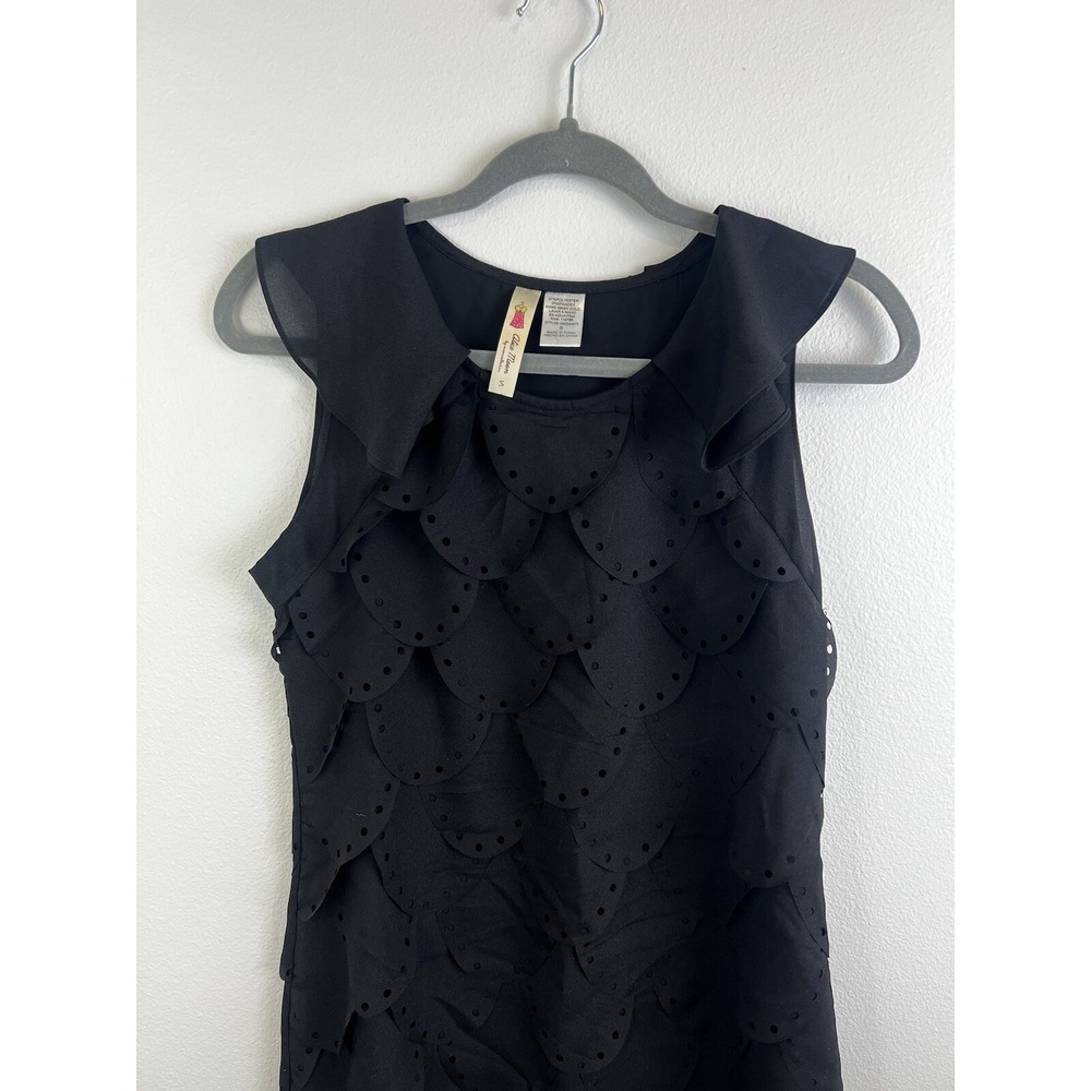 Alice Moon tank dress women teen small black layered collared scoop neck stretch - Picture 2 of 6